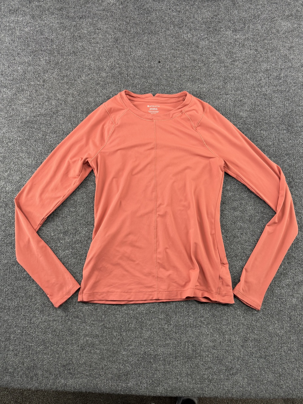 Athleta Shirt Womens Small Orange Sunchaser Top Long Sleeve Water Sports